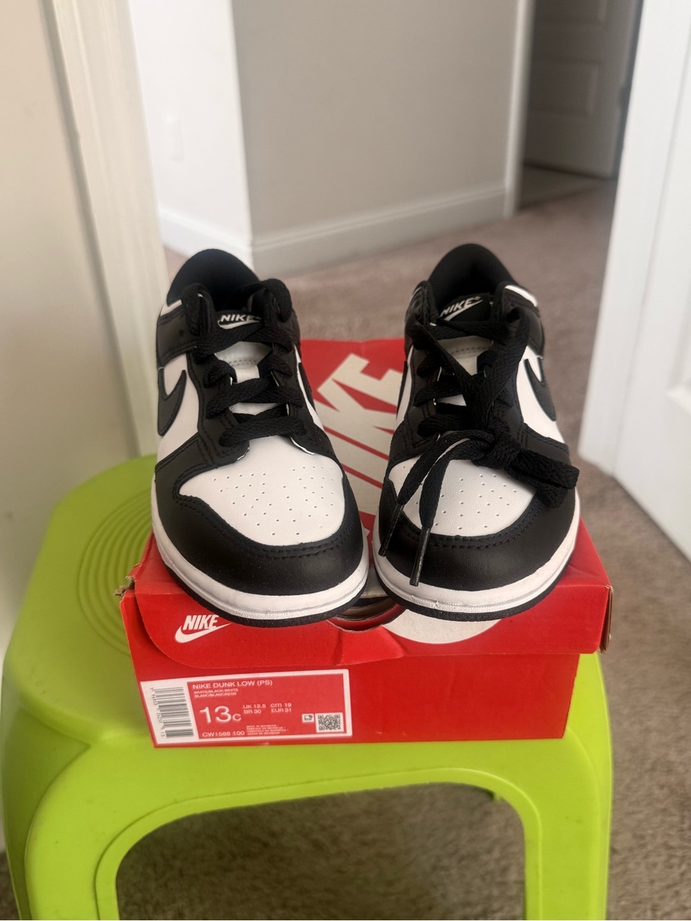 Nike Kids Black and White Low-Top Sneakers